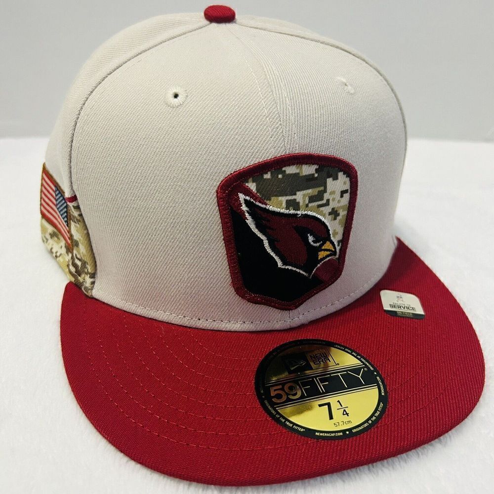 New Era Arizona Cardinals Salute to Service 59FIFTY Fitted Hat Cap‎ Tan Sz 7 1/4